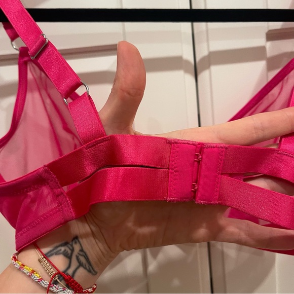 Blush Lingerie Hot Pink Mesh Underwire Bra - Picture 5 of 6
